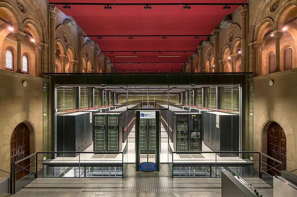MareNostrum in the Torre Girona chapel, Barcelona Supercomputing Center